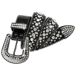 Cowgirl Bling Studded Design Leather Belt